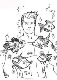 Fisă de colorat cu Aquaman de colorat p47