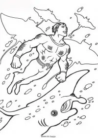 Fisă de colorat cu Aquaman de colorat p50