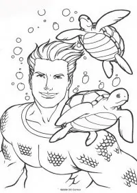 Fisă de colorat cu Aquaman de colorat p53