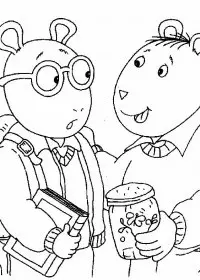 Fisă de colorat cu Arthur si prietenii sai de colorat p02