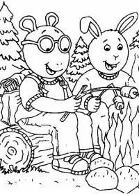 Fisă de colorat cu Arthur si prietenii sai de colorat p03