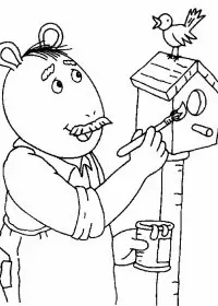 Fisă de colorat cu Arthur si prietenii sai de colorat p07