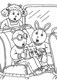 Fisă de colorat cu Arthur si prietenii sai de colorat p09