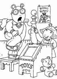 Fisă de colorat cu Arthur si prietenii sai de colorat p10