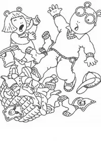 Fisă de colorat cu Arthur si prietenii sai de colorat p12