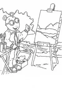Fisă de colorat cu Arthur si prietenii sai de colorat p13