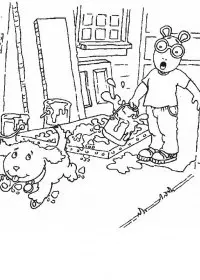 Fisă de colorat cu Arthur si prietenii sai de colorat p15