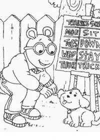 Fisă de colorat cu Arthur si prietenii sai de colorat p17