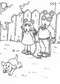 Fisă de colorat cu Arthur si prietenii sai de colorat p21