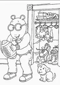 Fisă de colorat cu Arthur si prietenii sai de colorat p22