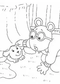 Fisă de colorat cu Arthur si prietenii sai de colorat p24