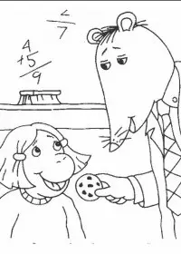 Fisă de colorat cu Arthur si prietenii sai de colorat p27