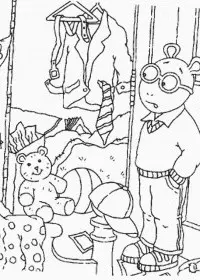 Fisă de colorat cu Arthur si prietenii sai de colorat p28