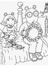 Fisă de colorat cu Arthur si prietenii sai de colorat p33