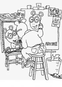 Fisă de colorat cu Arthur si prietenii sai de colorat p38