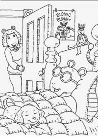 Fisă de colorat cu Arthur si prietenii sai de colorat p40