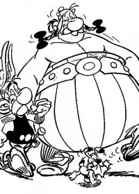 Fisă de colorat cu Asterix si obelix de colorat p02