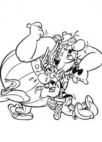 Fisă de colorat cu Asterix si obelix de colorat p32
