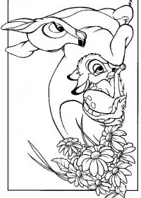 Fisă de colorat cu Bambi de colorat p02