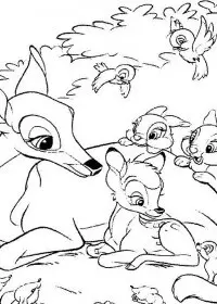 Fisă de colorat cu Bambi de colorat p03