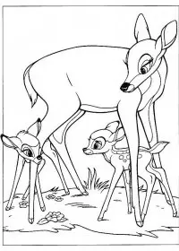 Fisă de colorat cu Bambi de colorat p04