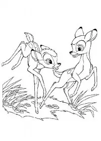 Fisă de colorat cu Bambi de colorat p06