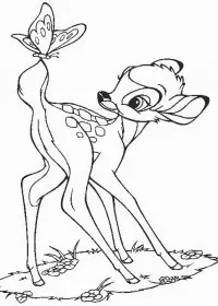 Fisă de colorat cu Bambi de colorat p09