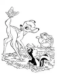 Fisă de colorat cu Bambi de colorat p12