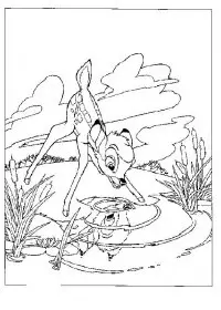 Fisă de colorat cu Bambi de colorat p14