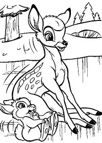 Fisă de colorat cu Bambi de colorat p15