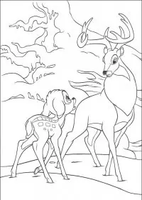 Fisă de colorat cu Bambi de colorat p28