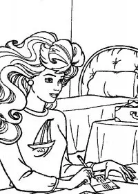 Fisă de colorat cu Barbie de colorat p03