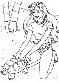 Fisă de colorat cu Barbie de colorat p04