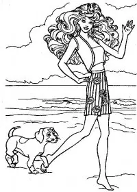 Fisă de colorat cu Barbie de colorat p07