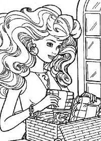 Fisă de colorat cu Barbie de colorat p12