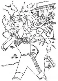 Fisă de colorat cu Barbie de colorat p13