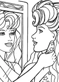 Fisă de colorat cu Barbie de colorat p14