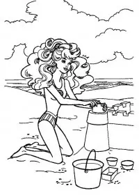Fisă de colorat cu Barbie de colorat p16