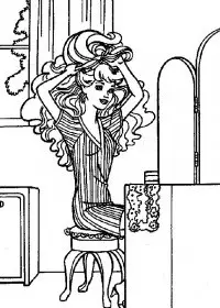 Fisă de colorat cu Barbie de colorat p19