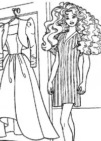 Fisă de colorat cu Barbie de colorat p21