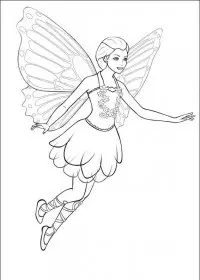 Fisă de colorat cu Barbie mariposa de colorat p05