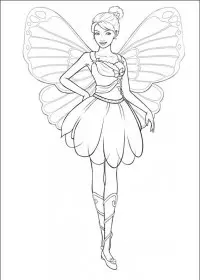 Fisă de colorat cu Barbie mariposa de colorat p08