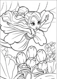 Fisă de colorat cu Barbie thumbelina de colorat p03