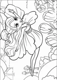 Fisă de colorat cu Barbie thumbelina de colorat p18