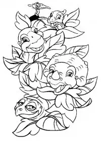 Fisă de colorat cu Bebe dinozauri de colorat p06