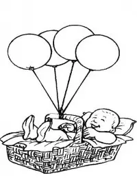 Fisă de colorat cu Bebelusi de colorat p12