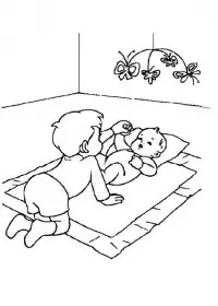 Fisă de colorat cu Bebelusi de colorat p15