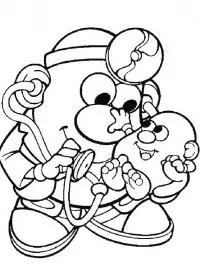 Fisă de colorat cu Bebelusi de colorat p22