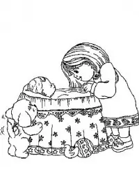 Fisă de colorat cu Bebelusi de colorat p24