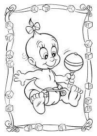 Fisă de colorat cu Bebelusi de colorat p26